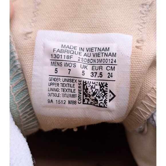 Converse All Star Sneakers Aqua Blue Mint Green Size Men’s 5 Womens 7 Chucks Low - Picture 7 of 7